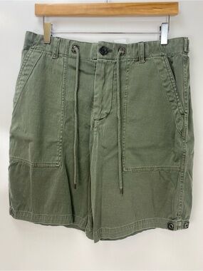 James Perse Olive Cargo Drawstring Shorts